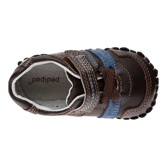 NIB pediped Originals Boys 'Channing' Infant Crib Shoe Brown, Small 6-12 months - Picture 4 of 10